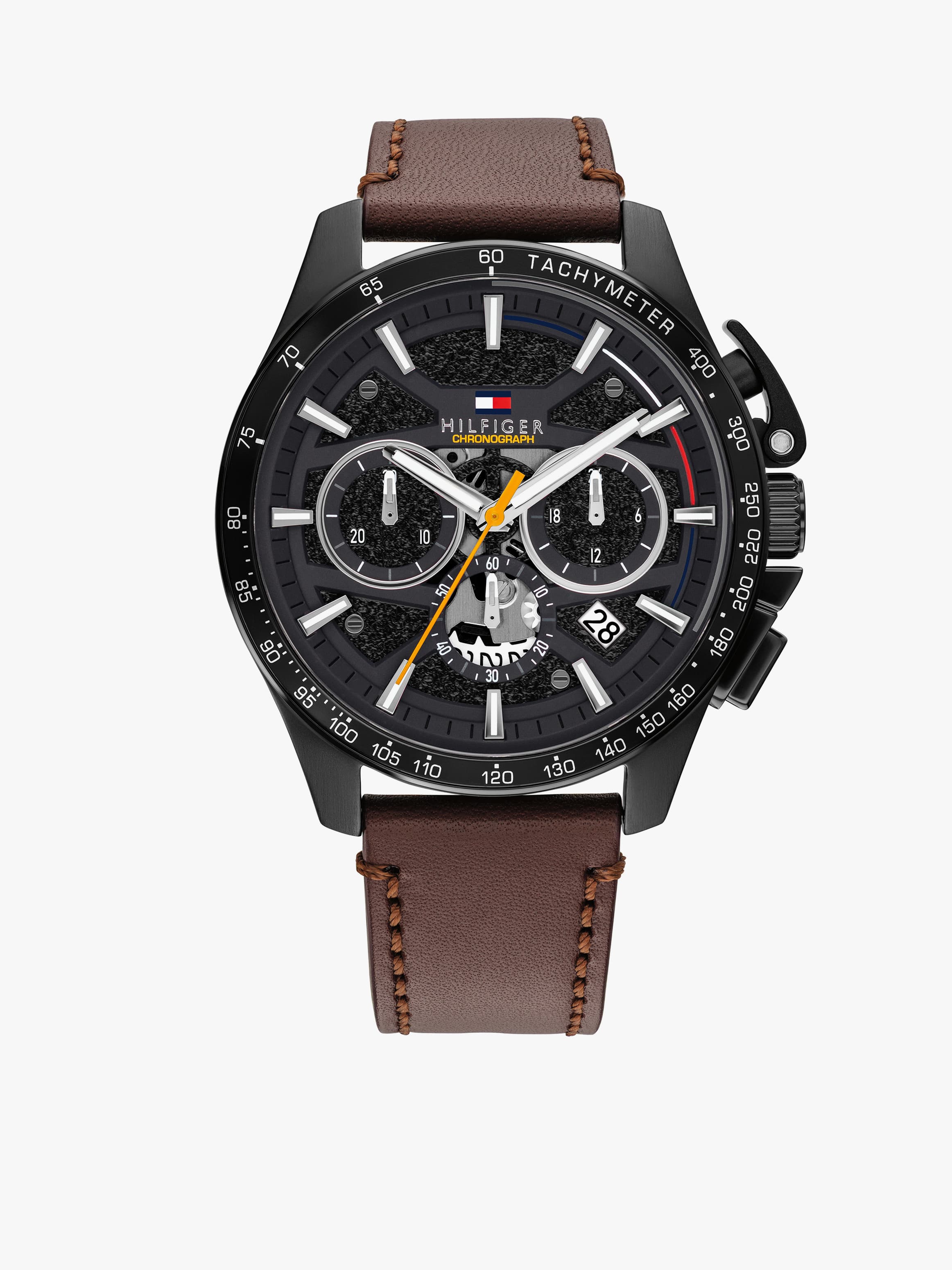 Tommy Hilfiger Men's Bank 44mm Black IP Chronograph Watch